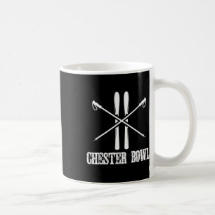 Chester Bowl Skiing Skier Ski Poles Rustic Nordic Coffee Mug
