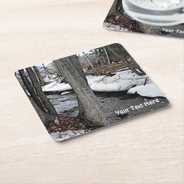 Chester Creek Square Paper Coaster (Angled)