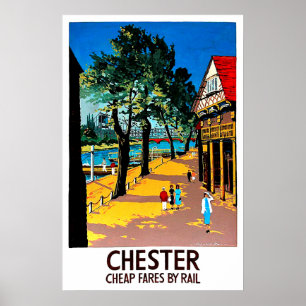 Chester, England, city dock, railway station Poster