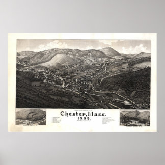 Chester Massachusetts 1885 Antique Panoramic Map Poster