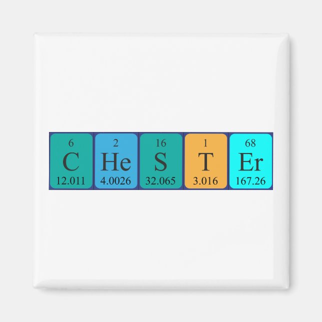Chester periodic table name magnet (Front)