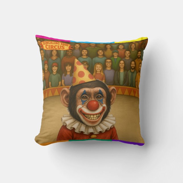 Chester the chimp clown cushion (Front)