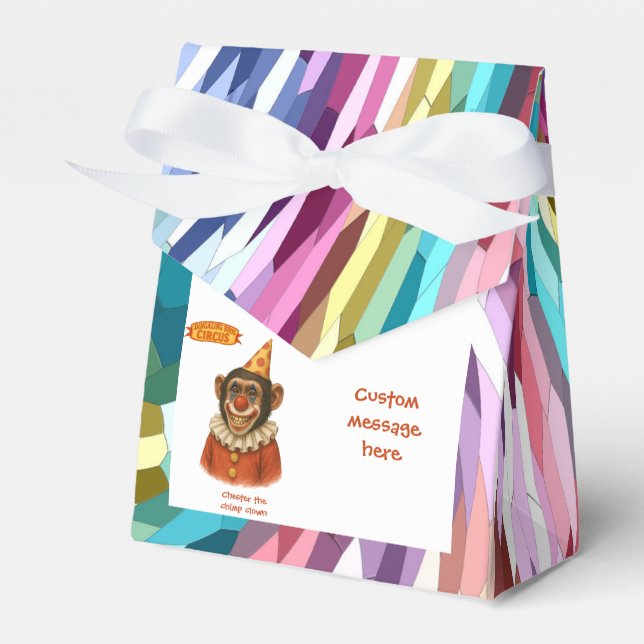 Chester the chimp clown favour box (Front Side)