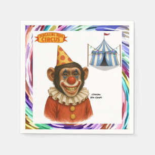 Chester the chimp clown napkin