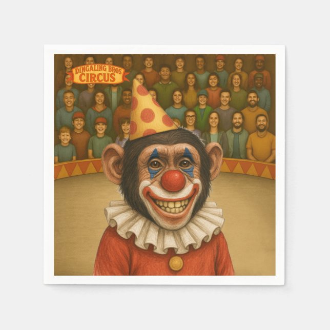 Chester the chimp clown napkin (Front)