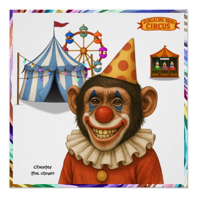 Chester the chimp clown poster (Front)