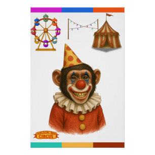 Chester the chimp clown poster