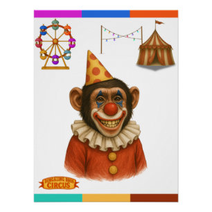 Chester the chimp clown poster