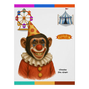 Chester the chimp clown poster