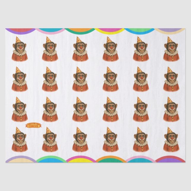 Chester the chimp clown tissue paper (Front)
