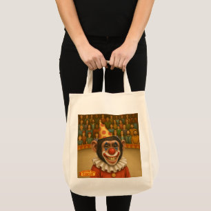 Chester the chimp clown tote bag