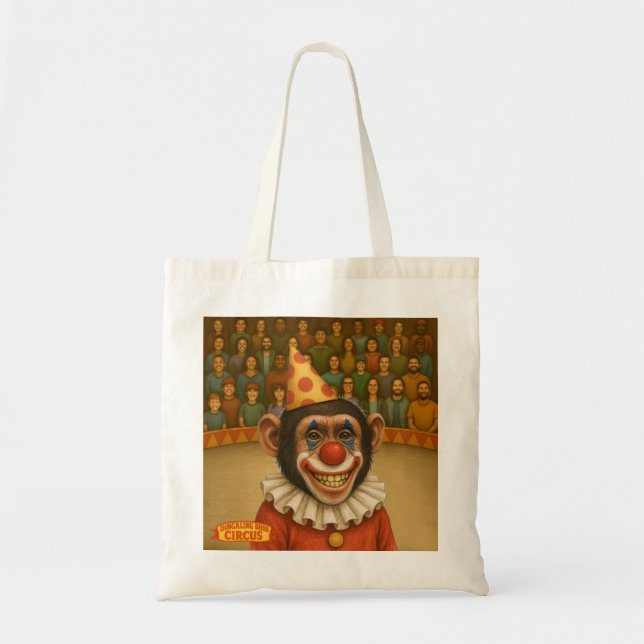 Chester the chimp clown tote bag (Front)