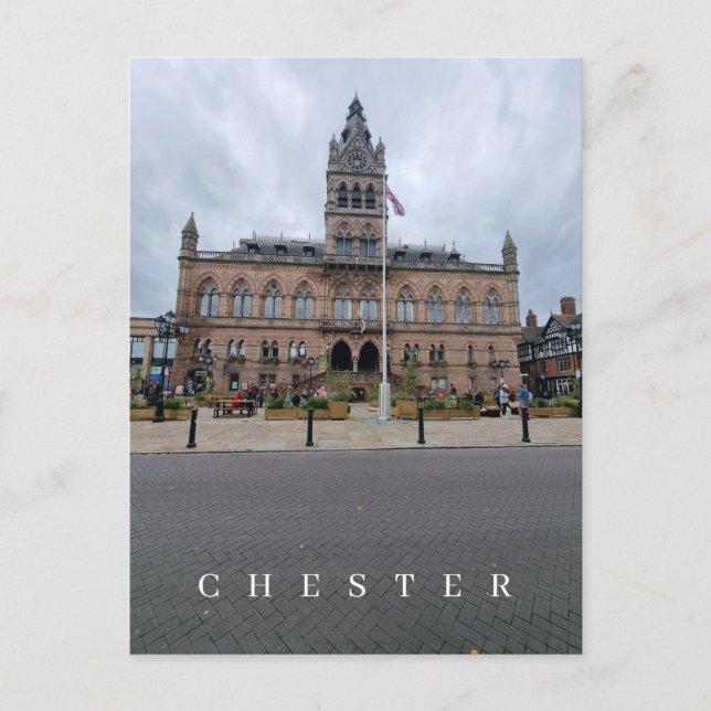 Chester Town Hall view postcard (Front)
