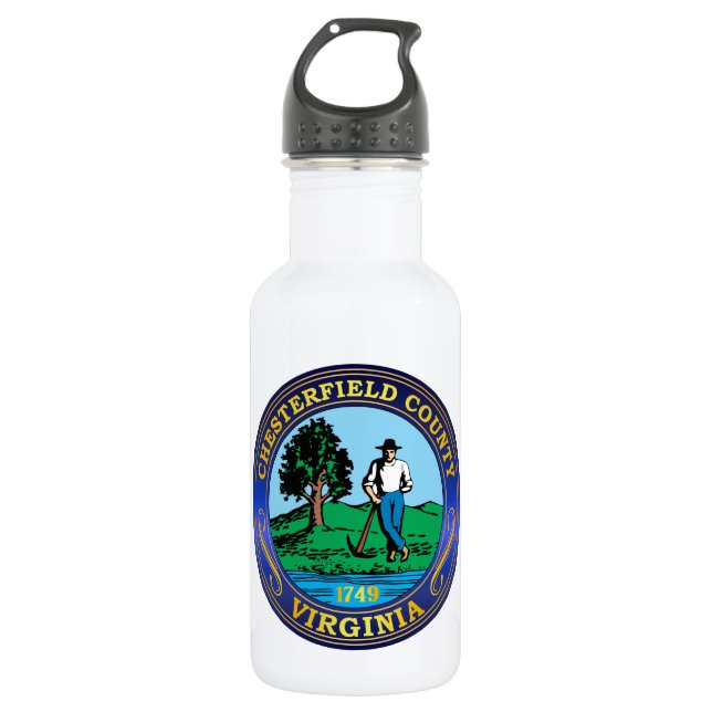 Chesterfield County seal 532 Ml Water Bottle (Front)