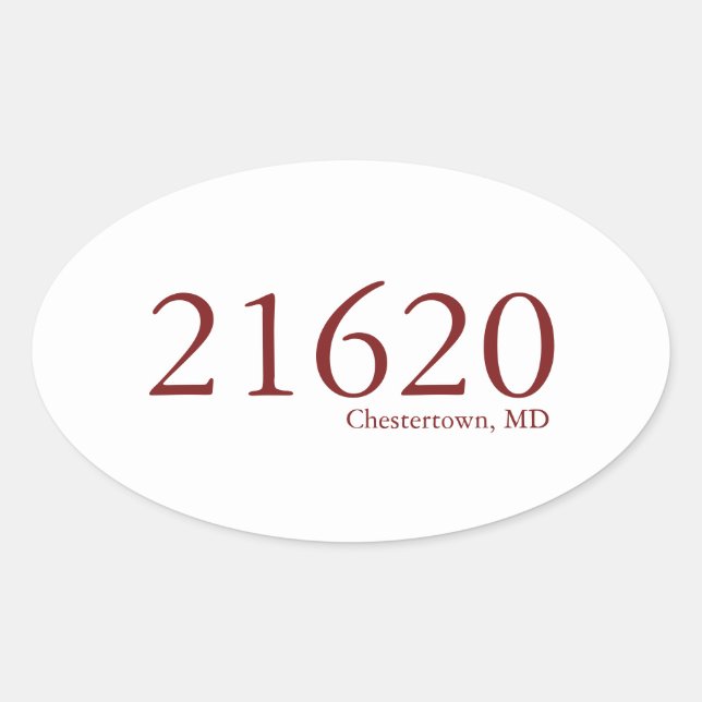 Chestertown Zipcode Sticker (Front)