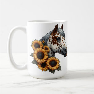Chestnut Appaloosa Horse with Sunflowers Coffee Mug