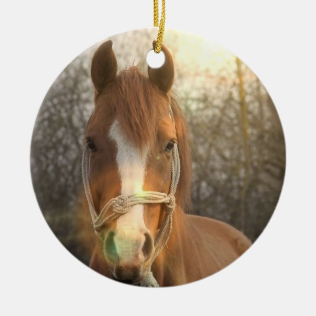 Chestnut Arab Horse Ornament (Front)