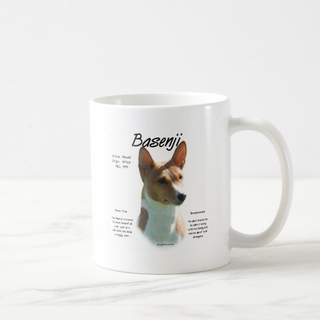 Chestnut Basenji History Design, All about Basenji Coffee Mug (Right)
