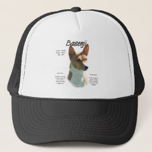 Chestnut Basenji History Design, All about Basenji Trucker Hat