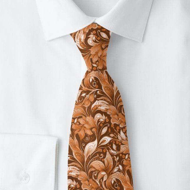 Chestnut Botanical Batik Tie (Creator Uploaded)