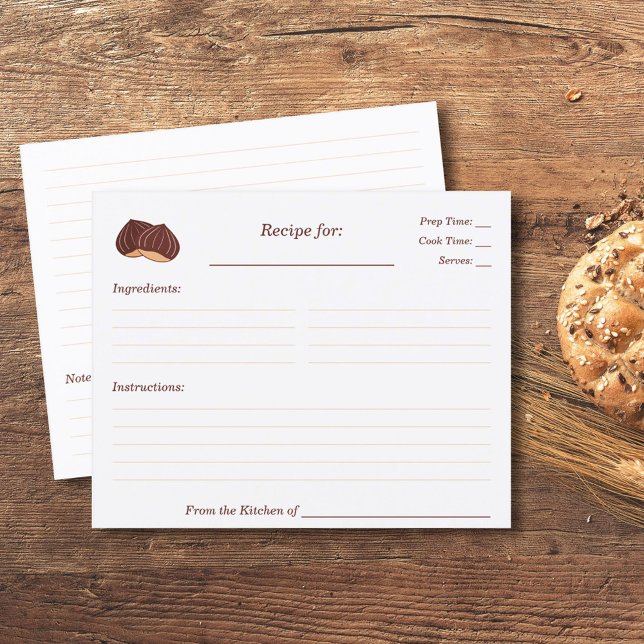 Chestnut Bridal Shower Recipe Card (Chestnut Recipe Card)