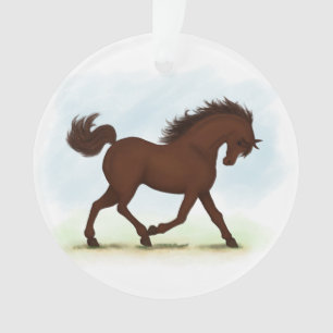Chestnut Brown Horse Equestrian Ornament