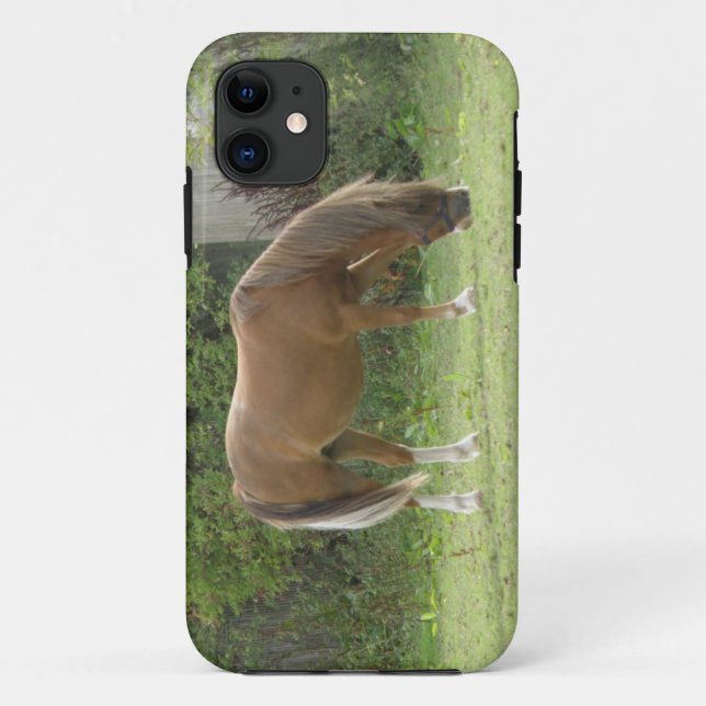 Chestnut Brown Horse Grazing iPhone Case (Back)