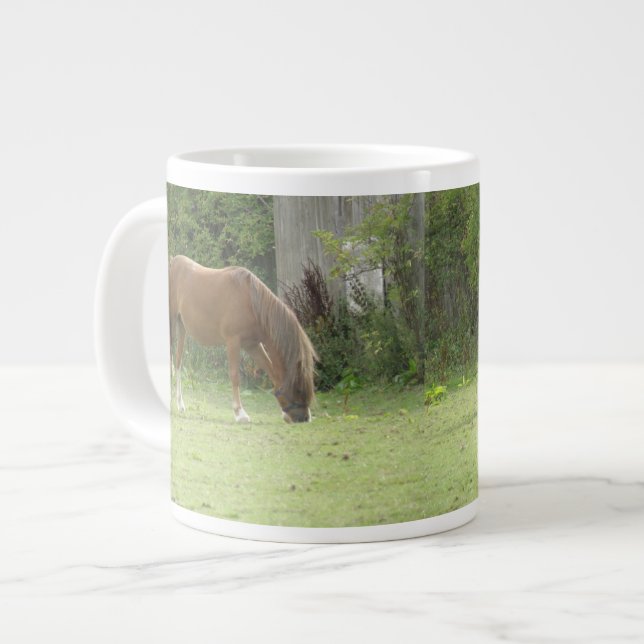 Chestnut Brown Horse Grazing Mug (Front Left)
