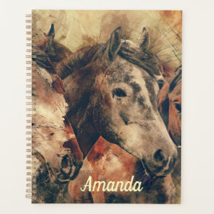 Chestnut Brown Horses Planner