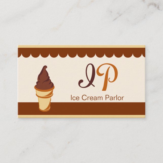 Chestnut Chocolate Brown Ice Cream Business Card (Front)
