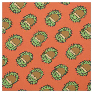 Chestnut Couple Orange Fall Pattern Fabric