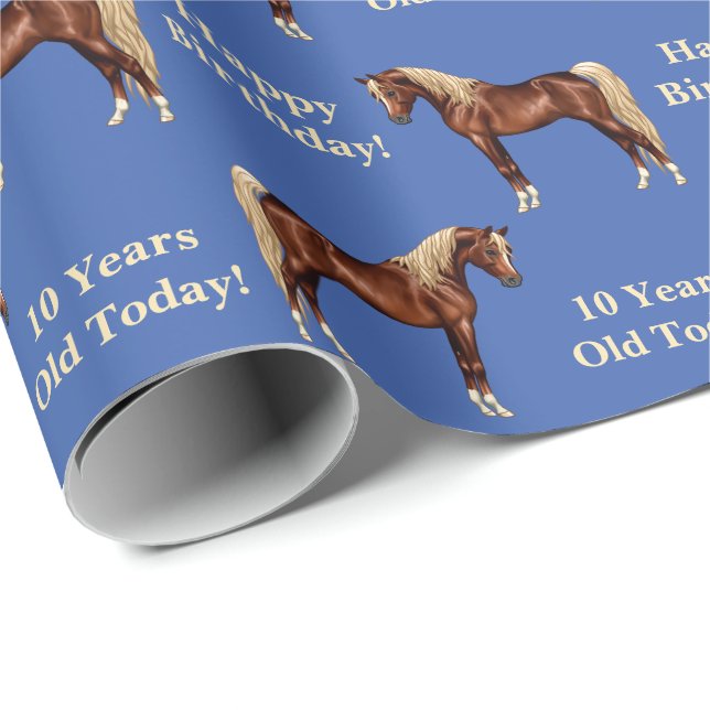 Chestnut Egyptian Arabian Horse Flaxen Mane & Tail Wrapping Paper (Roll Corner)