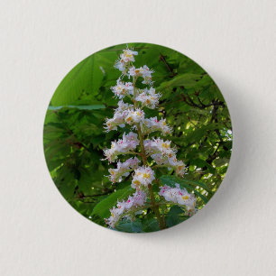chestnut flower 6 cm round badge
