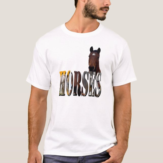 Chestnut Horse And Horses Picture Logo, T-Shirt (Front)