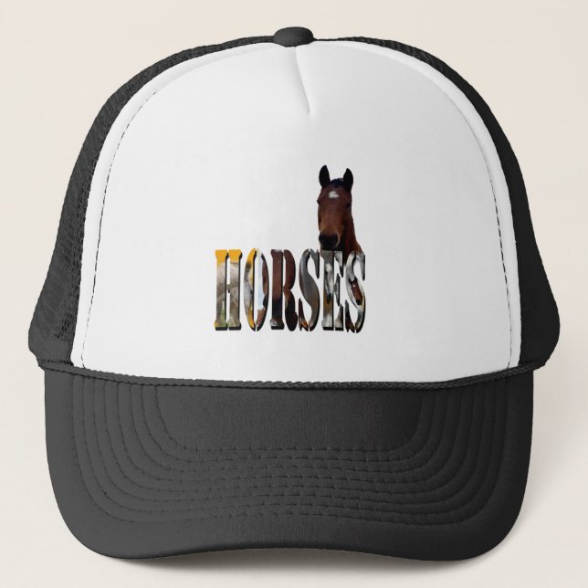 Chestnut Horse And Horses Picture Logo, Trucker Hat (Front)