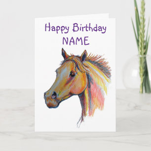 Chestnut Horse Birthday Card
