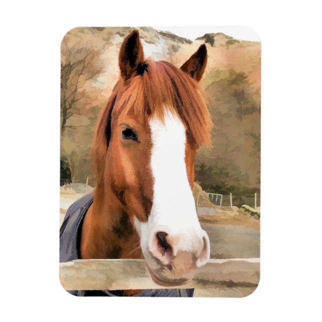 CHESTNUT HORSE MAGNET (Vertical)