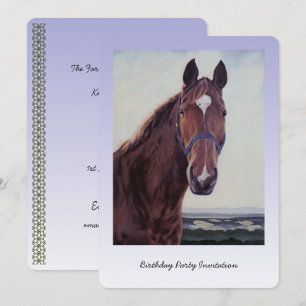 Chestnut Horse Oil Painting Invitation