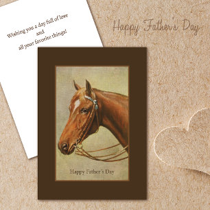 Chestnut Horse Portrait Father's Day Card