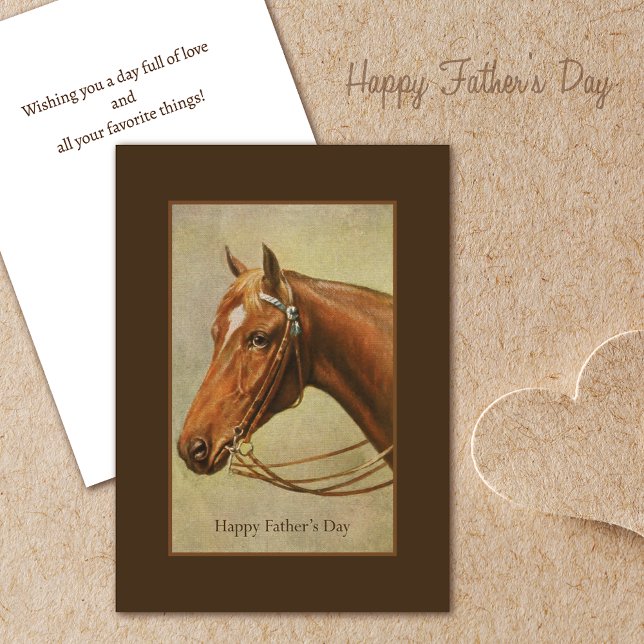 Chestnut Horse Portrait Father's Day Card (Creator Uploaded)