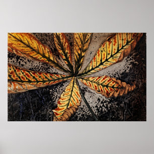 Chestnut Leaf by Julie de Graag - Retro Floral Poster