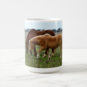 Chestnut Mare And Palomino Foal, Coffee Mug