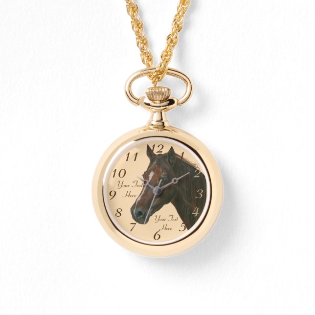 Chestnut mare horse portrait equine  watch (Front)
