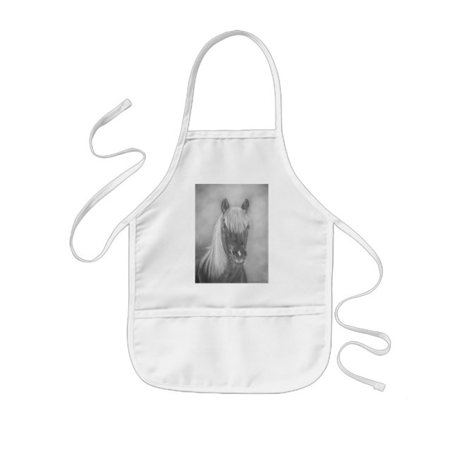 chestnut mare horse with blonde mane equine art kids apron (Front)
