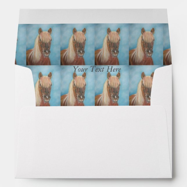 chestnut mare with blonde mane equine art horse envelopes (Back (Bottom))