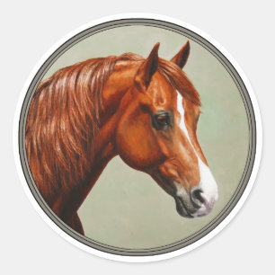 Chestnut Morgan Horse Classic Round Sticker