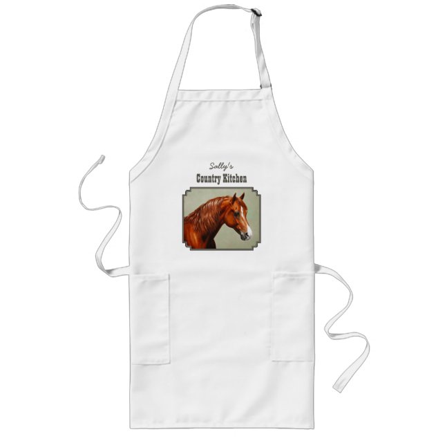 Chestnut Morgan Horse Long Apron (Front)