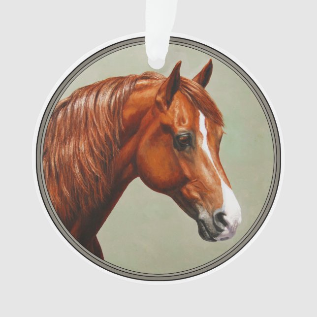 Chestnut Morgan Horse Ornament (Front)