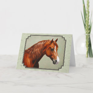 Chestnut Morgan Horse Sage Green Card