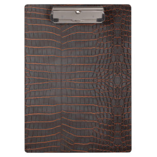 Chestnut Nile Crocodile Texture Print Clipboard